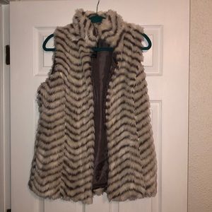 Trendy faux fur vest